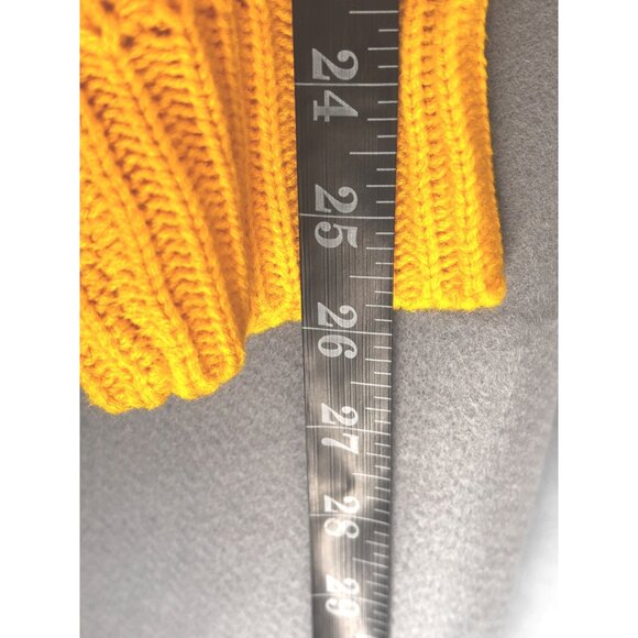 Chunky Knit Yellow Cropped Sweater With Long Sleeves For Women- S- SEE NOTE (137 - Picture 6 of 7